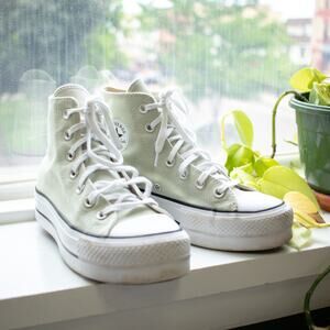 Converse Sea Foam Green Platform High Top Women's Size 6